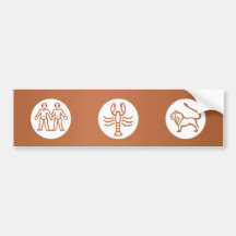 Symbol för GEMINIastrologiZodiac Bildekaler