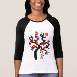 Symbol för kärlek love birdsSakura för körsbärsröt Tee Shirts