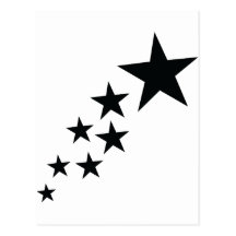 symbol för sju svart stjärnor vykort