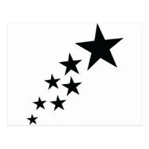 symbol för sju svart stjärnor vykort