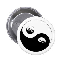 Symbol Yin Yang fraktal fractal Anstecknadelbutton