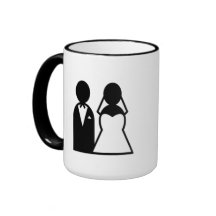 Symbolsbröllop kopplar ihop kaffe mugg