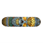 Symmetrisk skalle med vapen och kulor vid Al Rio Skate Board Decks