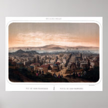 Synar San Francisco CA fåglar 1860 beskådar panora Posters