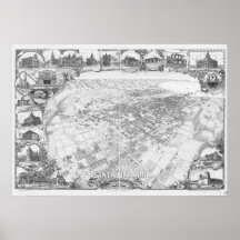 Synar Santa Barbara CA fåglar 1898 beskådar panora Print