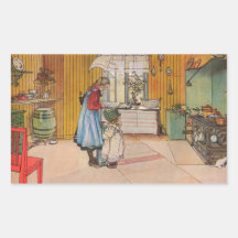 Systrar - Koket av Carl Larsson Retangel Klistermärken