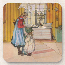 Systrar - Koket av Carl Larsson Glas Underlägg