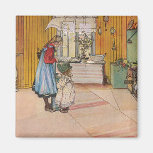 Systrar - Koket av Carl Larsson Kylskåps Magneter
