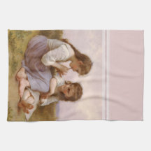 Systrar och flöjtmusik vid Bouguereau Handhandukar
