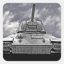 T-34 rysk tank, sovjetisk minnesmärke, Berlin - B& Klistermärke