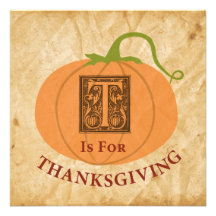 T äger rum för thanksgiving personliga inbjudningskort