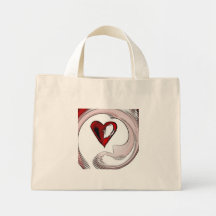 t-hjärta tote bag