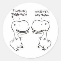 T-rex kärlek rund klistermärke