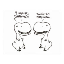 T-rex kärlek vykort