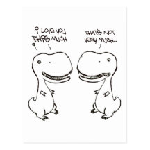 T-rex kärlek vykort