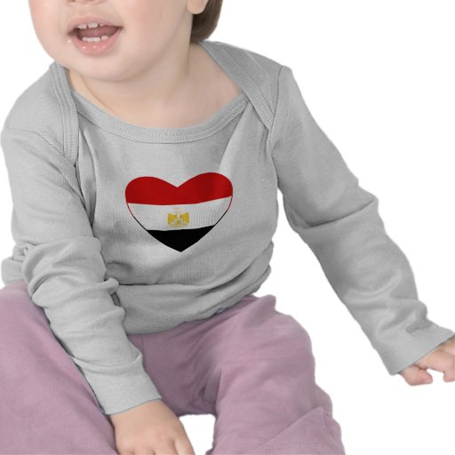 T-tröja för egyptenflaggahjärta