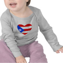 T-tröja för Puerto Rico flaggahjärta