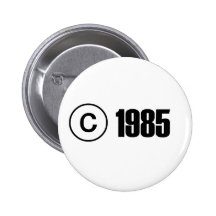 Ta copyrightt på 1985 knappar med nål