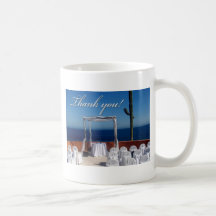 Tacka dig destinationsbröllopdesignen kaffe kopp