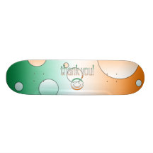 Tacka dig! Irland flaggafärger poppar konst Skate Board