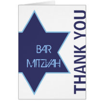 Tacka dig moderna pubMitzvah blått Kort