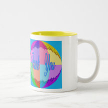 Tacka dig som är färgrik kaffe muggar