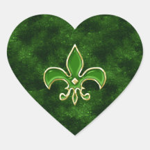 Täcker den gröna Fleur de Lis Hjärta för smaragden