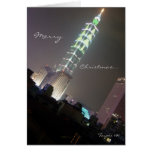 Taipei 101 julgran hälsnings kort