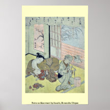 Taira ingen Kanemori vid Suzuki, Harunobu Ukiyoe Posters