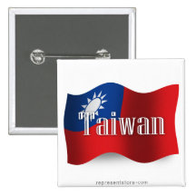 Taiwan som vinkar flagga knapp