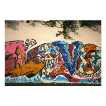 Taiwanesiska grafitti, Taipei, Taiwan Fotografiskt Tryck