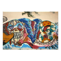 Taiwanesiska grafitti, Taipei, Taiwan Fotografiskt Tryck