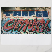 Taiwanesiska grafitti, Taipei, Taiwan Personliga Flygblad