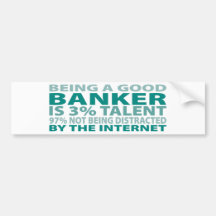 Talang för bankir 3% bildekal