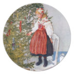 Tallrikar för helgdag för Carl Larsson julgran fes