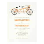 Tandem cykelbröllopinbjudan - orange