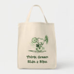 Tänkagröntritt en cykel tote bag