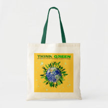 Tänkan görar grön: Fridsamt planet Tote Bags