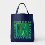 Tänkan görar grön, sparar vatten tote bags