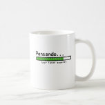 Tänkande behaga väntan (spanjoren) mugg