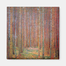 Tannenwald mig av Gustav Klimt Kylskåpsnagnet