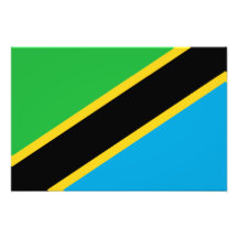 Tanzania - tanzanisk flagga fotografiska tryck