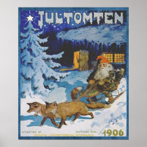 Tappningskandinav 1906 Jultomten i Sleigh Affischer