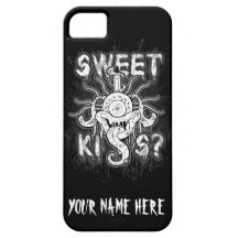 Tatuering för kyss för kall enkel klassikersvartvi iPhone 5 Case-Mate skydd