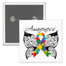 Tatueringfjärilsmedvetenhet - Autism Knappar