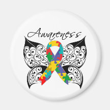 Tatueringfjärilsmedvetenhet - Autism Kylskåpsnagnet