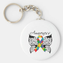 Tatueringfjärilsmedvetenhet - Autism Nyckelringar
