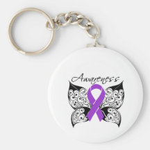 Tatueringfjärilsmedvetenhet - Crohns sjukdom Nyckelringar