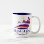 Tävla görar randig _SAILING USA_San Francisco Kaffe Mugg