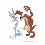 Taz och Bugs Bunny inte ens som rycka till av smär vykort